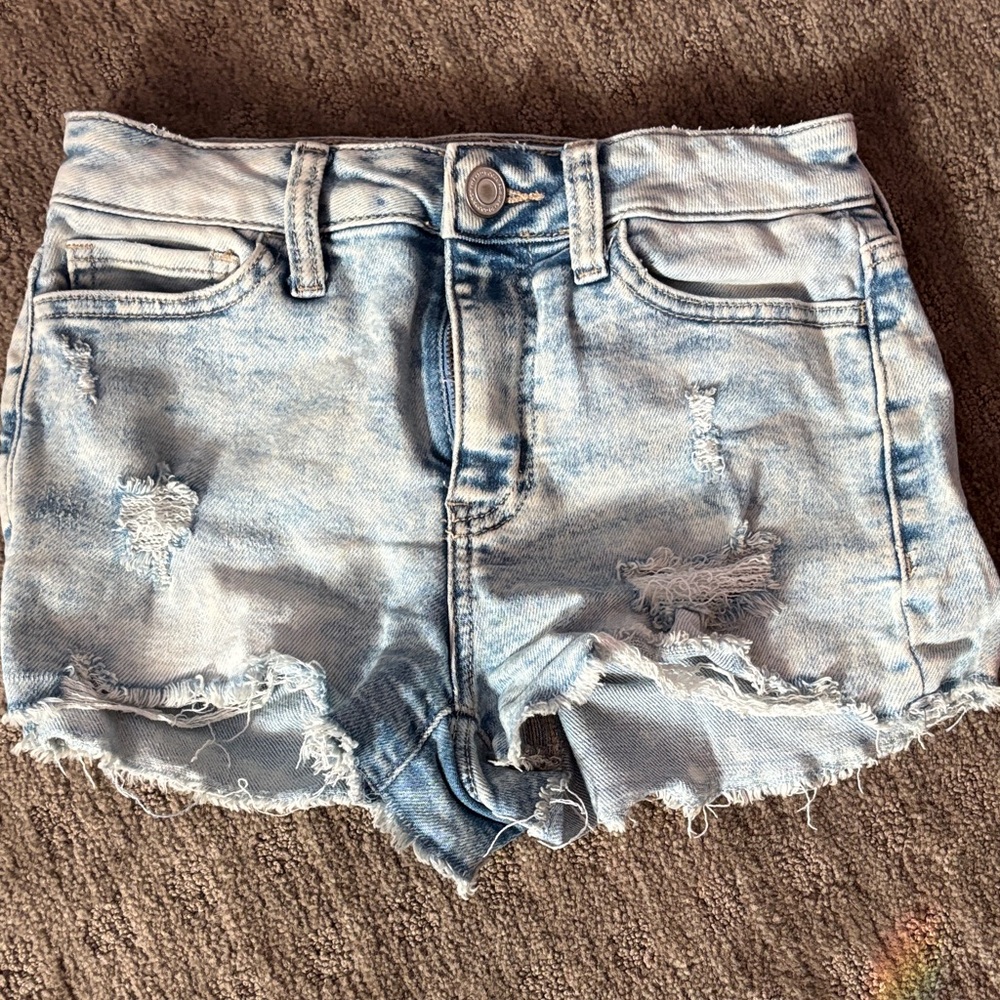 SO Light Blue Distressed Jean Shorts